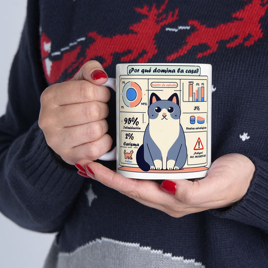 Taza "Porqué el gato domina la casa" – Cerámica Premium