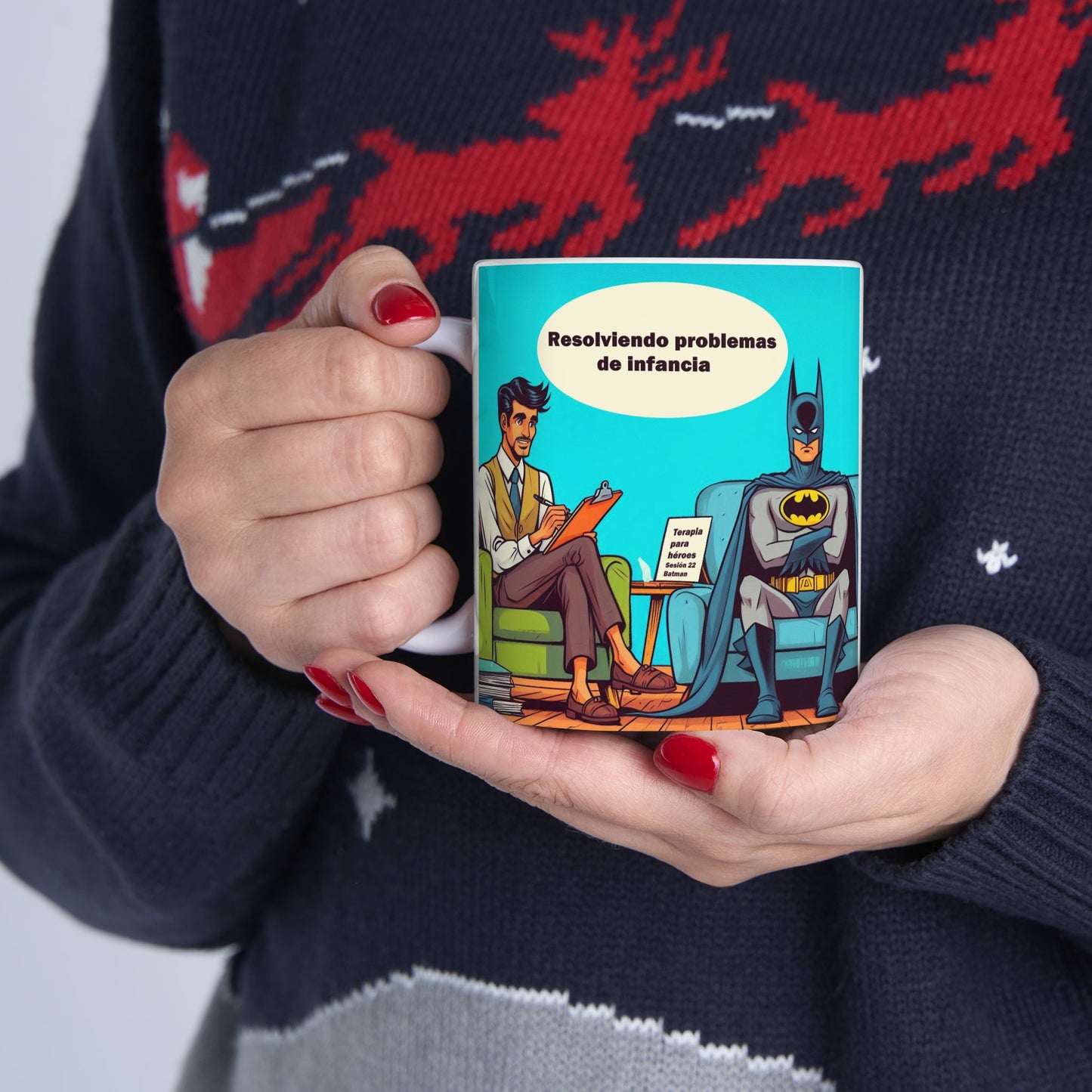 Taza "Batman resolviendo problemas de infancia" – Cerámica Premium