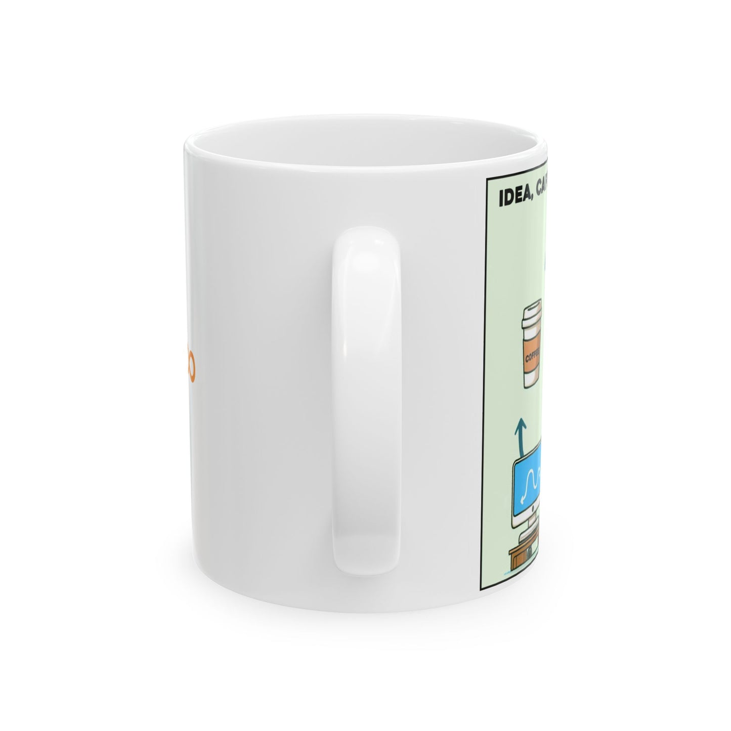 Taza "Idea, Café, Trabajo y Repetir" – Cerámica Premium