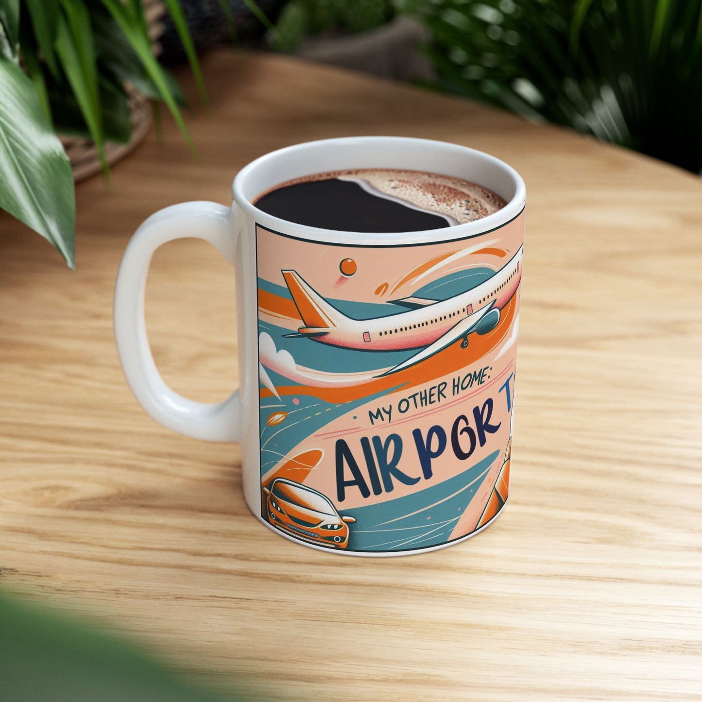 Taza "An airport, My other home" – Cerámica Premium