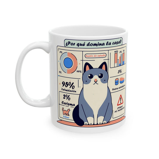 Taza "Porqué el gato domina la casa" – Cerámica Premium