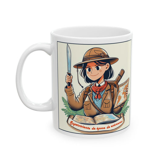 Taza "Superviviente de la época de exámenes" – Cerámica Premium