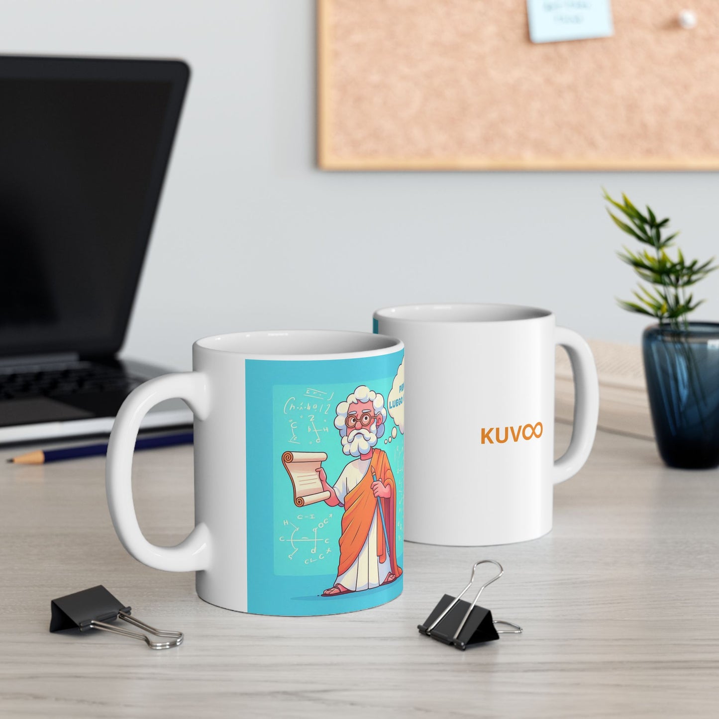 Taza "Pienso, luego enseño" – Cerámica Premium