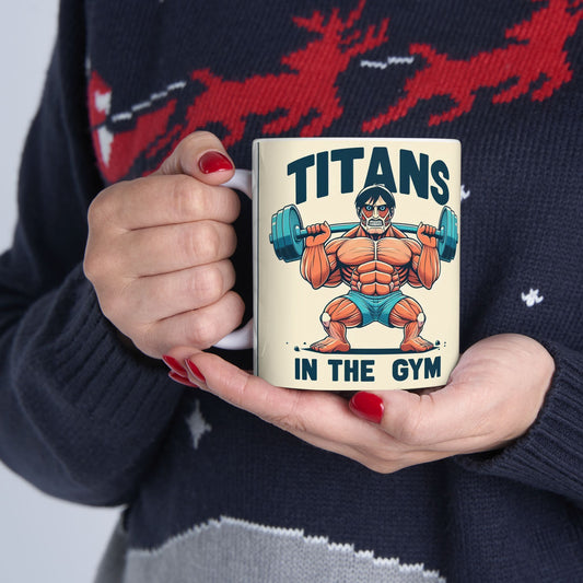 Taza "Titans in the gym" – Cerámica Premium