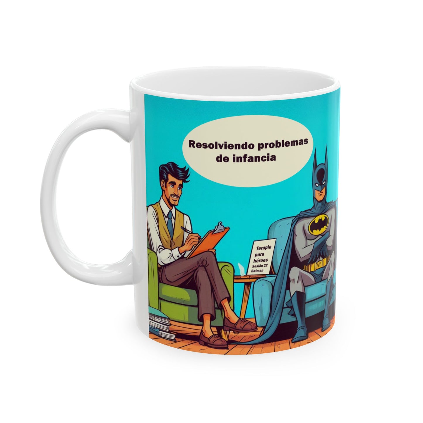 Taza "Batman resolviendo problemas de infancia" – Cerámica Premium