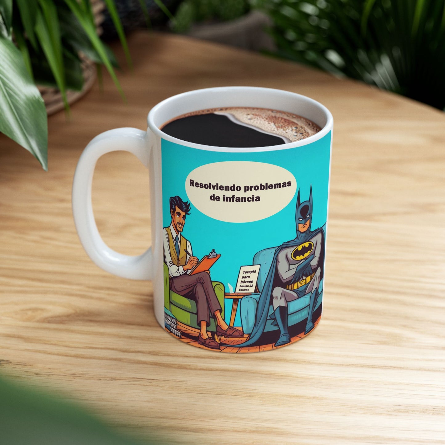 Taza "Batman resolviendo problemas de infancia" – Cerámica Premium