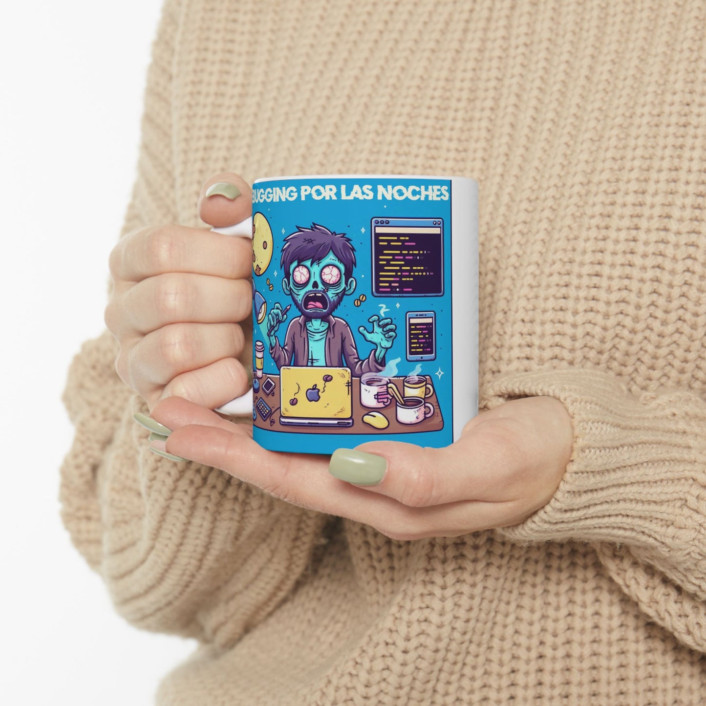 "Nighttime Debugging Programmer" Mug – Premium Ceramic