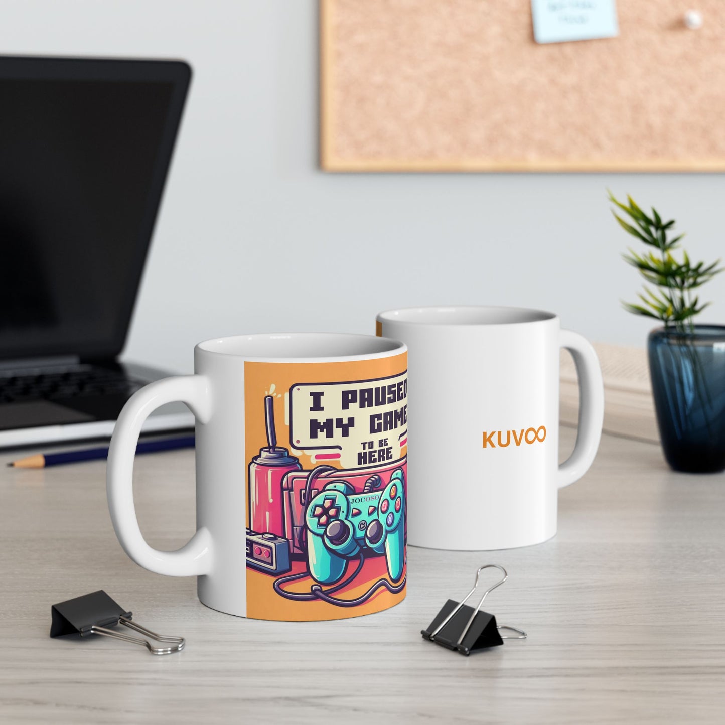 Taza "I paused my game to be here" – Cerámica Premium