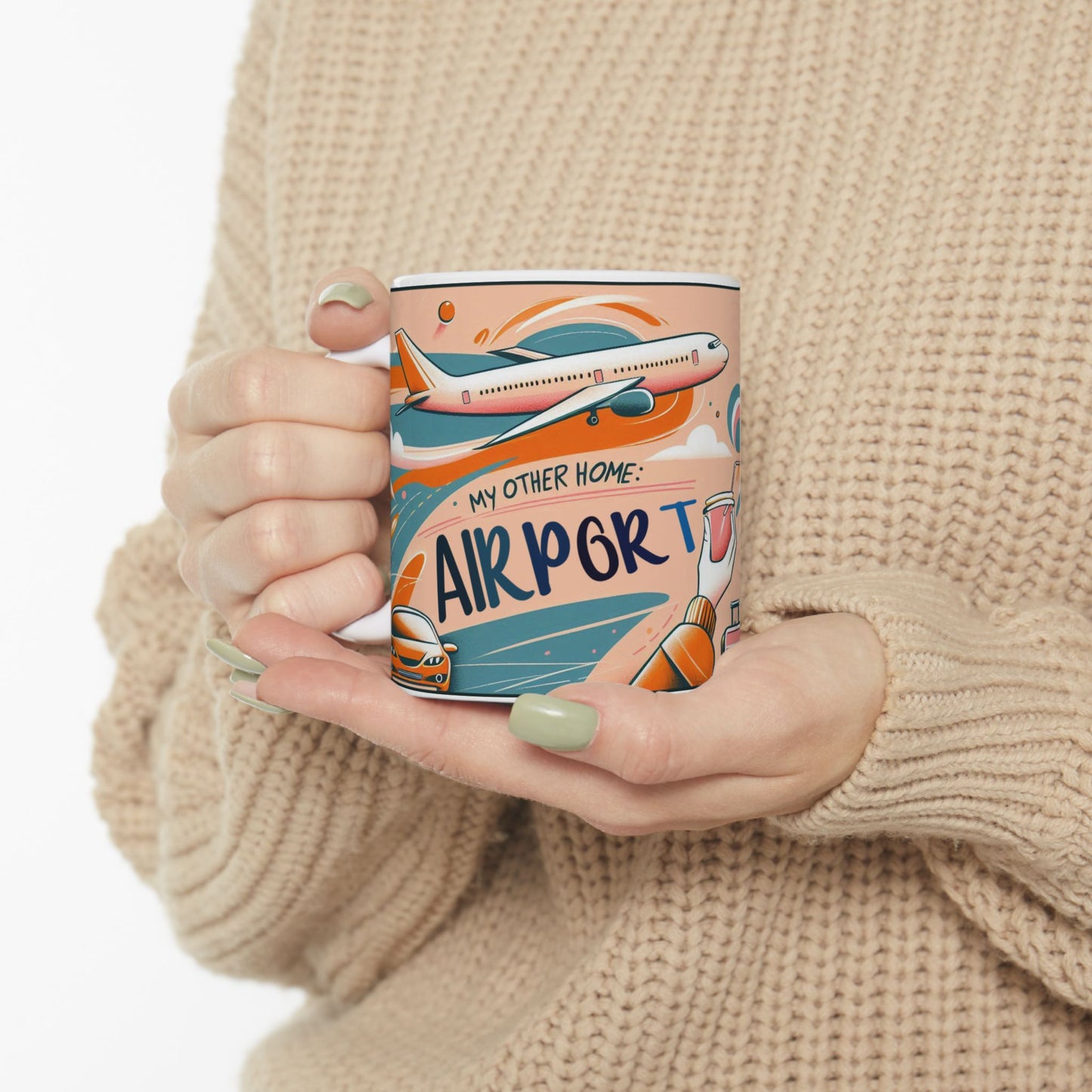 Taza "An airport, My other home" – Cerámica Premium