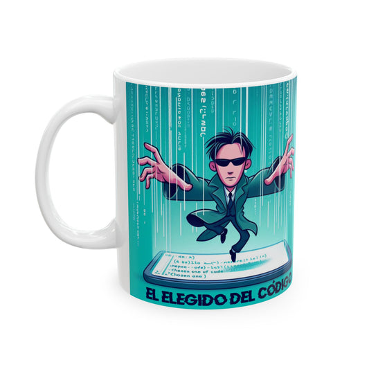Taza "Programamador, el elegido del código" – Cerámica Premium